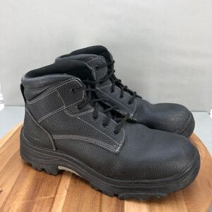 Skechers‎ Burgin Tarlac Soft Toe Work Boots Mens 14 Black Leather Safety Lace Up
